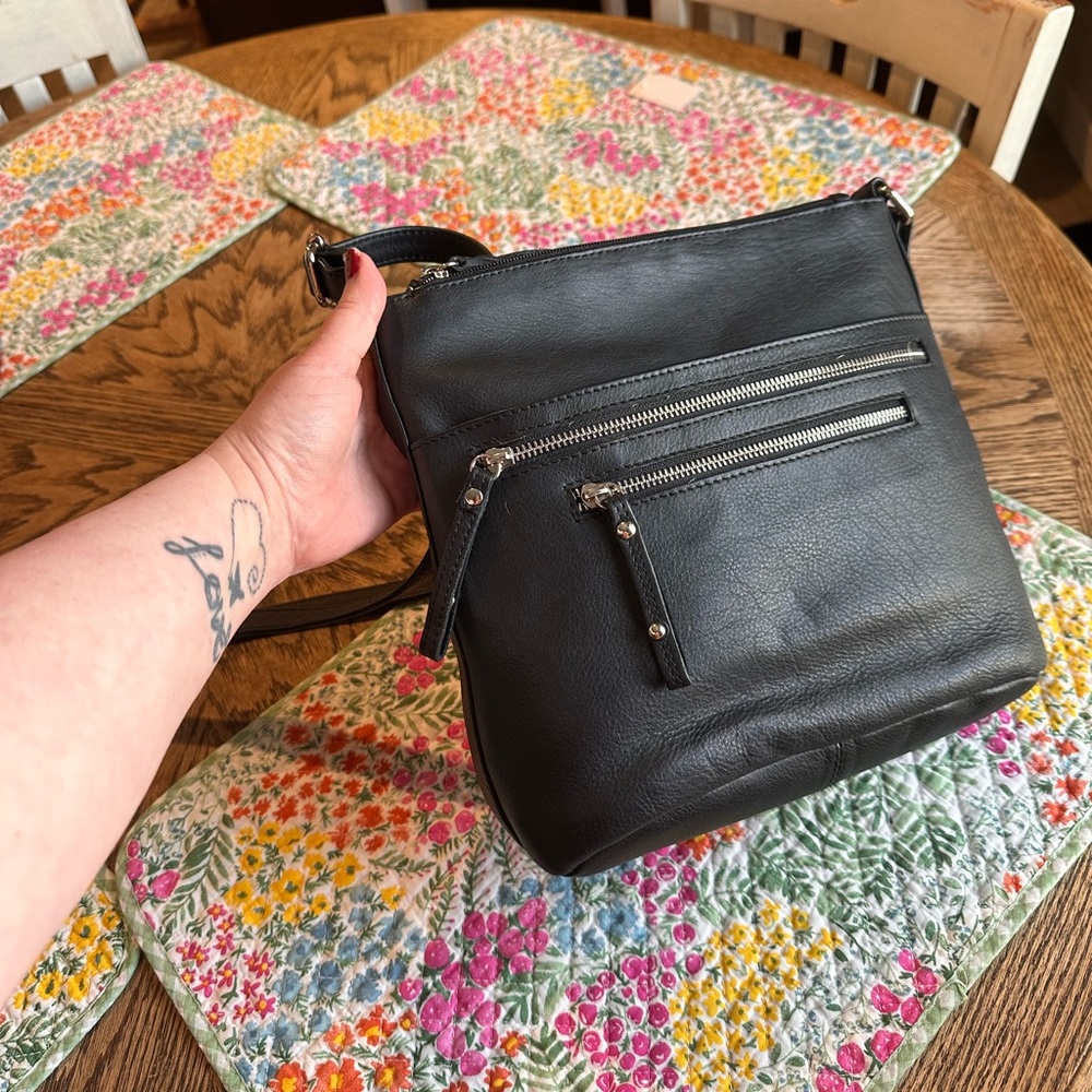 Vintage Great American Leather Works Black Crossbody